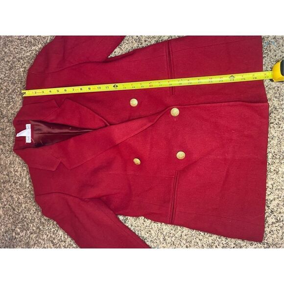 Stephanie Andrews Womens Suit Jacket Blazer Double Breasted Red Size 10P - Picture 6 of 7
